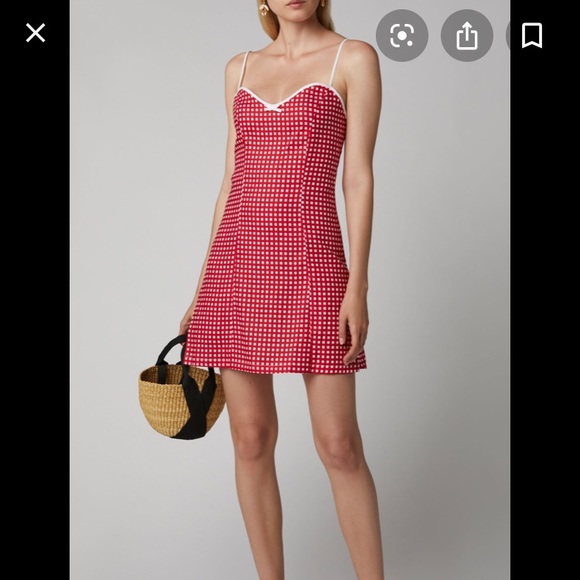 Miguelina nadine dress red gingham XS NWT - Picture 2 of 8